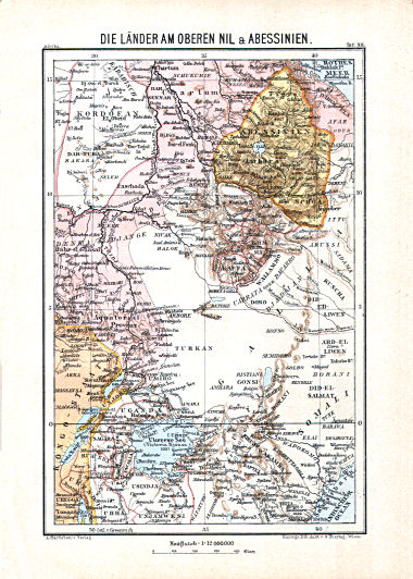 Hartleben's Atlas von Afrika (1886)
12. Die Länder am oberen Nil & Abessinien