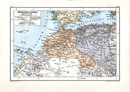 Hartleben's Atlas von Afrika (1886)
15. Nördliches Afrika (Westlicher Theil)