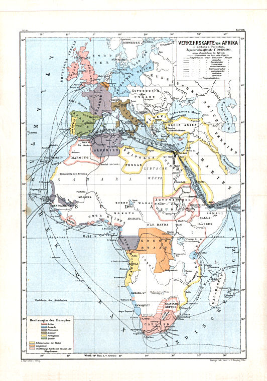 Hartleben's Atlas von Afrika (1886)
17. Verkehrskarte von Afrika