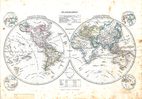Woerl: Atlas über alle Theile der Erde, 1838
1. Planigloben