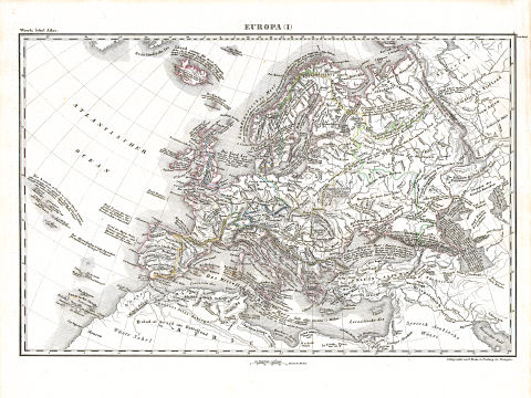 Woerl: Atlas über alle Theile der Erde, 1839 (Oestr. Ausg.)
2 (2) Europa (I)