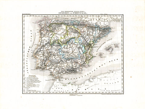 Woerl: Atlas über alle Theile der Erde, 1839 (Oestr. Ausg.)
18 (4) Die Iberische Halb-Insel: Spanien und Portugal