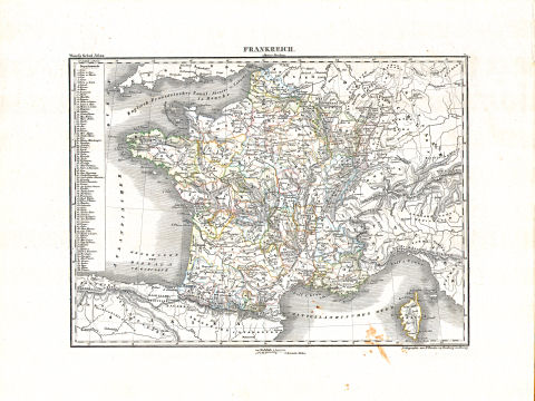 Woerl: Atlas über alle Theile der Erde, 1839 (Oestr. Ausg.)
19 (5) Frankreich