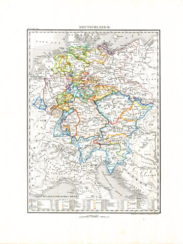 Woerl: Atlas über alle Theile der Erde, 1839 (Oestr. Ausg.)
11 (9) Deutschland (II)