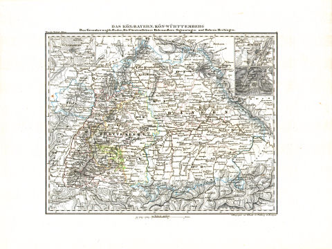 Woerl: Atlas über alle Theile der Erde, 1839 (Oestr. Ausg.)
12 (10) Das Kön. Bayern, Kön. Württemberg ...