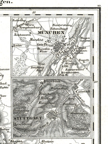 Woerl: Atlas über alle Theile der Erde, 1839 (Oestr. Ausg.)
12bc (10bc) München, Stuttgart