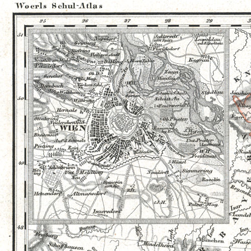 Woerl: Atlas über alle Theile der Erde, 1839 (Oestr. Ausg.)
4a (13a) Wien
