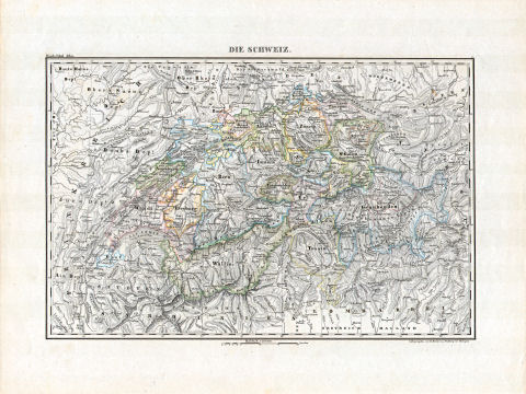 Woerl: Atlas über alle Theile der Erde, 1839 (Oestr. Ausg.)
16 (15) Die Schweiz