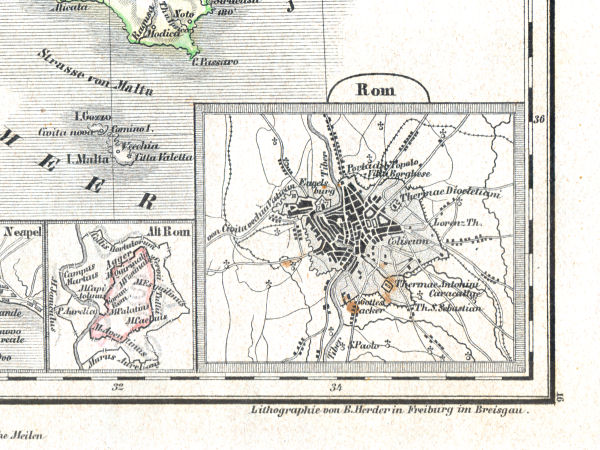 Woerl: Atlas über alle Theile der Erde, 1839 (Oestr. Ausg.)
17ef (16ef) Alt Rom, Rom