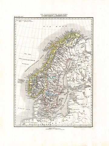 Woerl: Atlas über alle Theile der Erde, 1839 (Oestr. Ausg.)
23 (18) Die Scandinavische Halb-Insel ...
