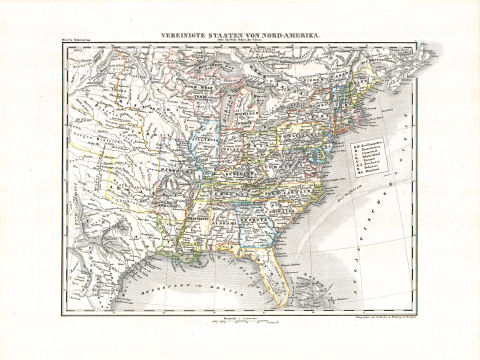 Woerl: Atlas über alle Theile der Erde, 1839 (Oestr. Ausg.)
30 (22) Vereinigte Staaten von Nord-Amerika ...