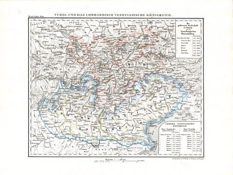 Woerl: Atlas über alle Theile der Erde, 1839 (Oestr. Ausg.)
7 (-) Tyrol und das Lombardisch Venetianische Königreich
