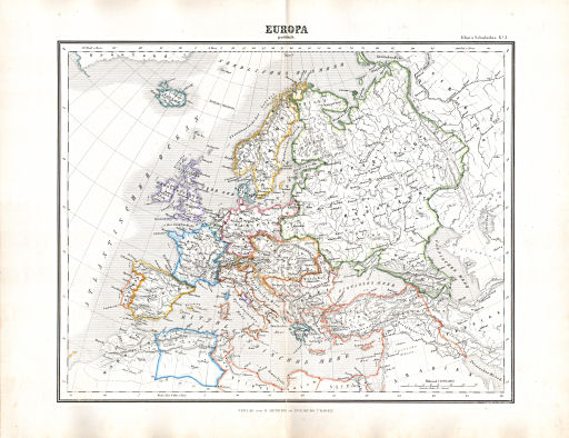 Hand- und Schulatlas, V.F. Klun (1869)
3. Europa, politisch