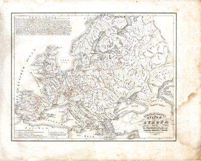 Neuer allgemeiner Hand- und Schul-Atlas, 1829
3. Strom & Gebirgs System von Europa
Europa, oro-hydrografisch / Europe oro-hydrographical