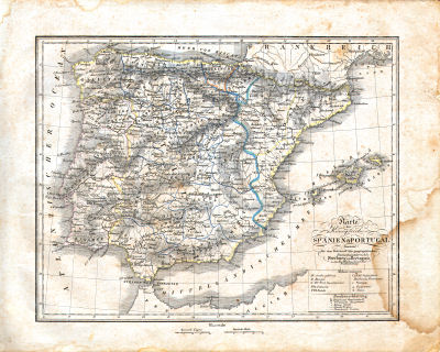 Neuer allgemeiner Hand- und Schul-Atlas, 1829
4. Karte der Königreiche Spanien & Portugal
Spanje en Portugal / Spain and Portugal