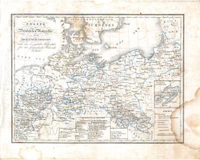 Neuer allgemeiner Hand- und Schul-Atlas, 1829
9. Charte der Preußischen Monarchie nebst Mecklenburg & Holstein
Pruisen, Mecklenburg, Holstein / Prussia, Mecklenburg, Holstein