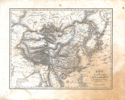 Neuer allgemeiner Hand- und Schul-Atlas, 1829
21. Karte der Kaiserthümer China und Japan
De keizerrijken China en Japan / Empires of China and Japan