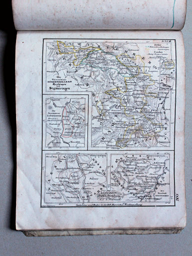 Heunisch, Neuer Hand-Atlas, ca. 1832
31. Die Fürstenthümer Hohenzollern Hechingen und Sigmaringen. Das Fürstenthum Lichtenstein. Die Landgrafschaft Hessen Homburg