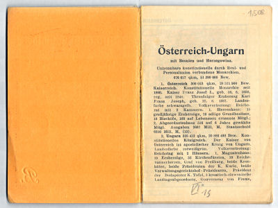 Hand-Atlas von Österreich-Ungarn ca. 1914
Tekst / Text p. 1