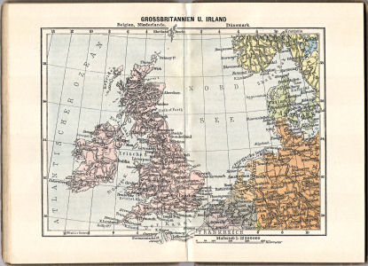 Neuer vollständiger Taschen-Atlas, 1905
3.4. Grossbritannien u. Irland. Belgien, Niederlande, Dänemark