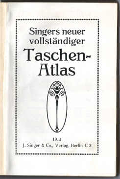 Singers neuer vollständiger Taschen-Atlas, 1913
Titelpagina / Title page