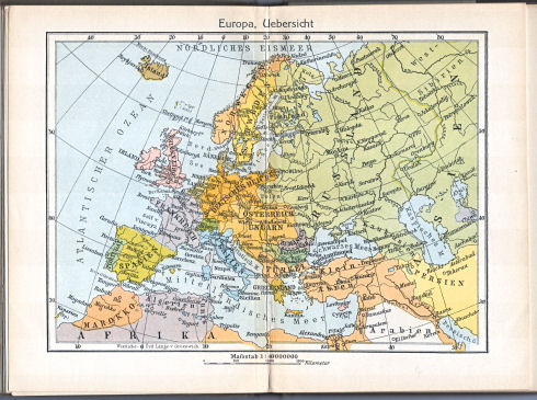 Singers neuer vollständiger Taschen-Atlas, 1913
2. Europa, Uebersicht