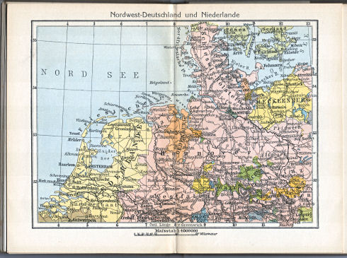 Singers neuer vollständiger Taschen-Atlas, 1913
5. Nordwest-Deutschland und Niederlande
