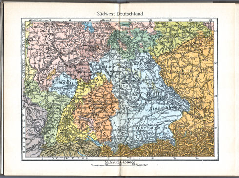 Singers neuer vollständiger Taschen-Atlas, 1913
6. Südwest-Deutschland