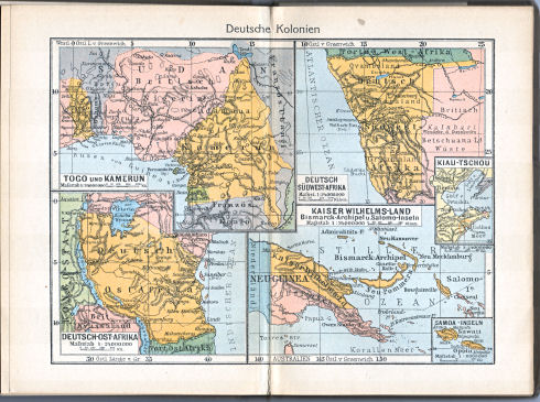 Singers neuer vollständiger Taschen-Atlas, 1913
7. Deutsche Kolonien