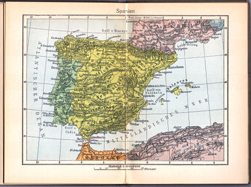 Singers neuer vollständiger Taschen-Atlas, 1913
16. Spanien