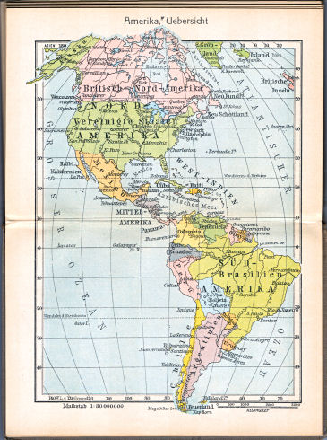 Singers neuer vollständiger Taschen-Atlas, 1913
28. Amerika, Uebersicht