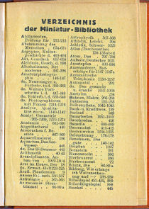 Taschen-Welt-Atlas, 1927
Miniatur-Bibliothek