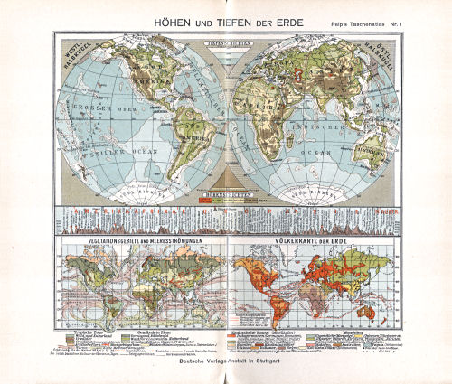 Peips Taschen-Atlas über alle Teile der Erde, 1904
1. Höhen und Tiefen der Erde