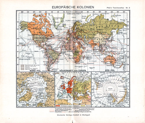 Peips Taschen-Atlas über alle Teile der Erde, 1904
2. Europäische Kolonien