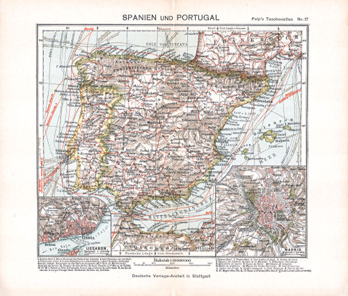 Peips Taschen-Atlas über alle Teile der Erde, 1904
17. Spanien und Portugal
