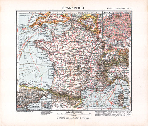 Peips Taschen-Atlas über alle Teile der Erde, 1904
18. Frankreich