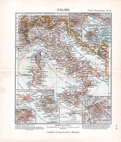 Peips Taschen-Atlas über alle Teile der Erde, 1904
19. Italien
