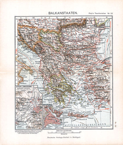 Peips Taschen-Atlas über alle Teile der Erde, 1904
22. Balkanstaaten