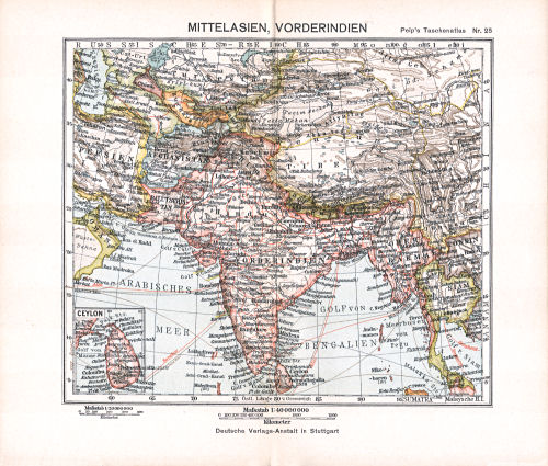 Peips Taschen-Atlas über alle Teile der Erde, 1904
25. Mittelasien, Vorderindien