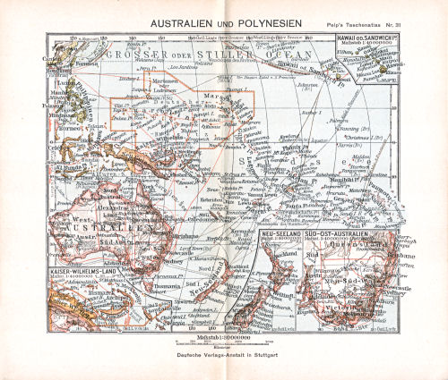 Peips Taschen-Atlas über alle Teile der Erde, 1904
31. Australien und Polynesien