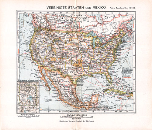 Peips Taschen-Atlas über alle Teile der Erde, 1904
33. Vereinigte Staaten und Mexiko