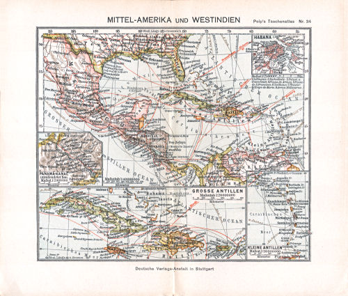 Peips Taschen-Atlas über alle Teile der Erde, 1904
34. Mittel-Amerika und Westindien
