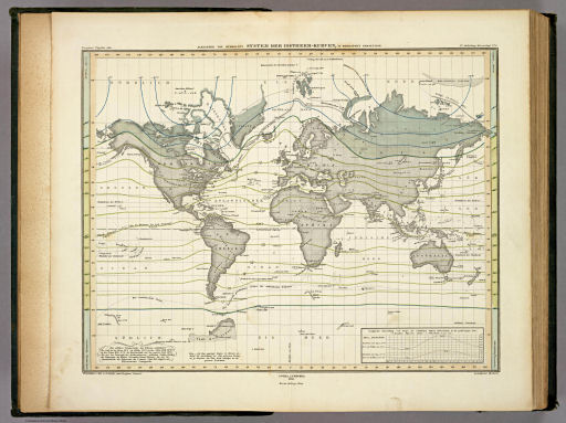 Berghaus' Physikalischer Atlas (1837-1848)
1.1. Alexander von Humboldt's System der Isotherm-Kurven; in Merkator's Projection (1849)