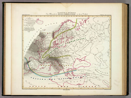 Berghaus' Physikalischer Atlas (1837-1848)
1.10. Karte von Eüropa zur Übersicht der Regen-Verhältnisse in diesem Erdtheile (1849)