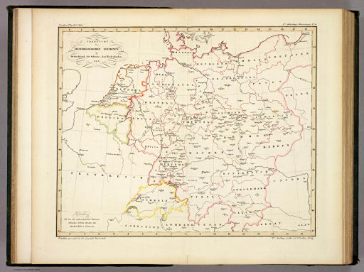 Berghaus' Physikalischer Atlas (1837-1848)
1.11. Übersicht der meteorologischen Stationen in Deütschland, der Schweiz, den Niederlanden, &c. &c. &c. (1849)