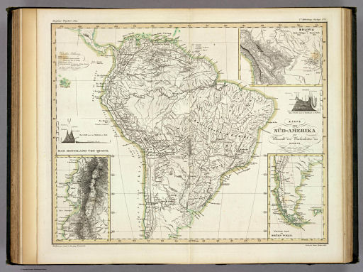 Berghaus' Physikalischer Atlas (1837-1848)
3.5. Karte von Süd-Amerika zur Übersicht der Unebenheiten des Bodens (1843)