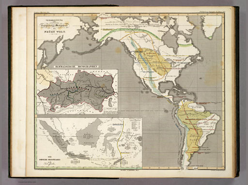 Berghaus' Physikalischer Atlas (1837-1848)
6.6. Verbreitung der vorzüglicheren Saügethiere der Neüen Welt (1845)