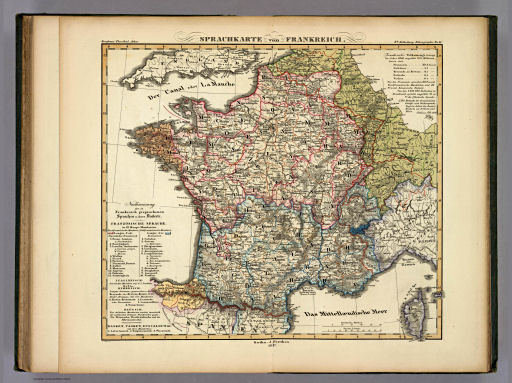 Berghaus' Physikalischer Atlas (1837-1848)
8.11. Sprachkarte von Frankreich (1847)