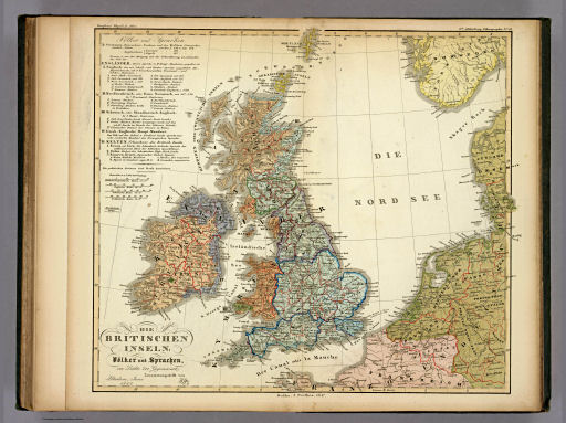 Berghaus' Physikalischer Atlas (1837-1848)
8.12. Die Britischen Inseln: Völker und Sprachen (1847)
