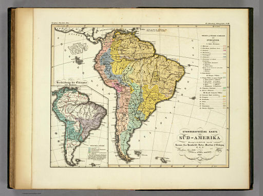 Berghaus' Physikalischer Atlas (1837-1848)
8.18. Ethnographische Karte von Süd-Amerika (1847)
